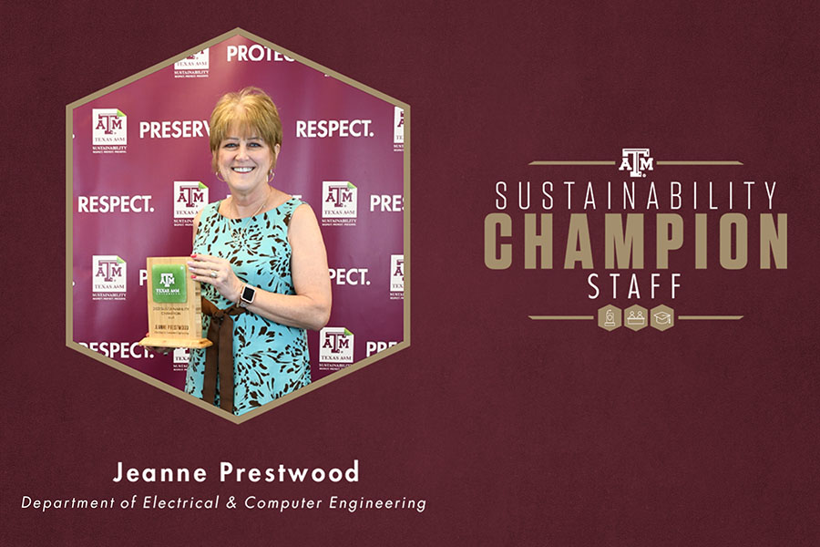 Jeanne Prestwood with the 2020 Staff Champion Award