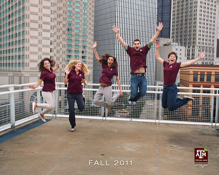 Sustainability Staff and Interns jumping for joy at the AASHE Conference.