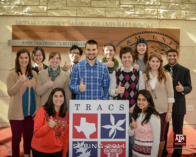 The student interns gathered for the TRACS conference.