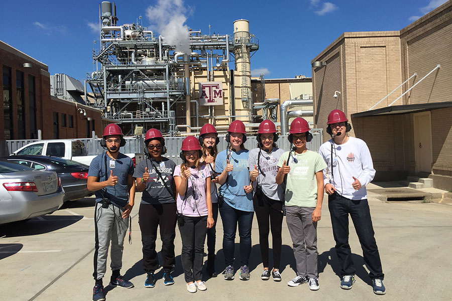 Student intern tour the Campus Utility Plant in Spring 2016.